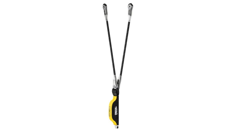 Petzl Absorbica-Y Lanyard w/Energy Absorber, Black/Yellow, 80cm, L012AA00