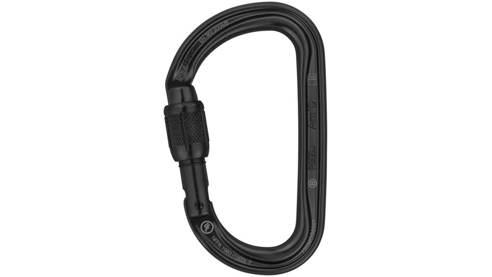 Petzl Am'D Carabiner, Black, Screw-Lock, M34A SLN
