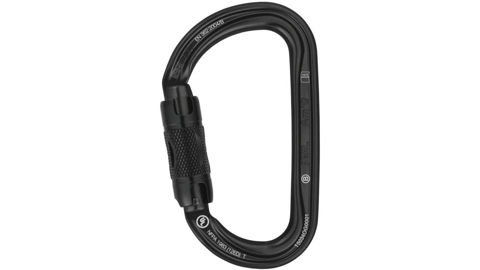 Petzl Am'D Carabiner, Black, Twist-Lock, M34A RLN
