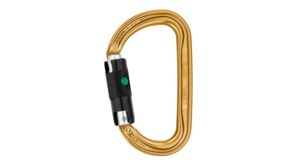 Petzl Am'D Ball Lock Carabiner, Gold, M34A BLY