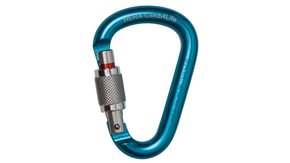Petzl Attache H-Frame Carabiner,Special Edition Supporting HERA,Screw-Lock, Turquoise, M38A HERA