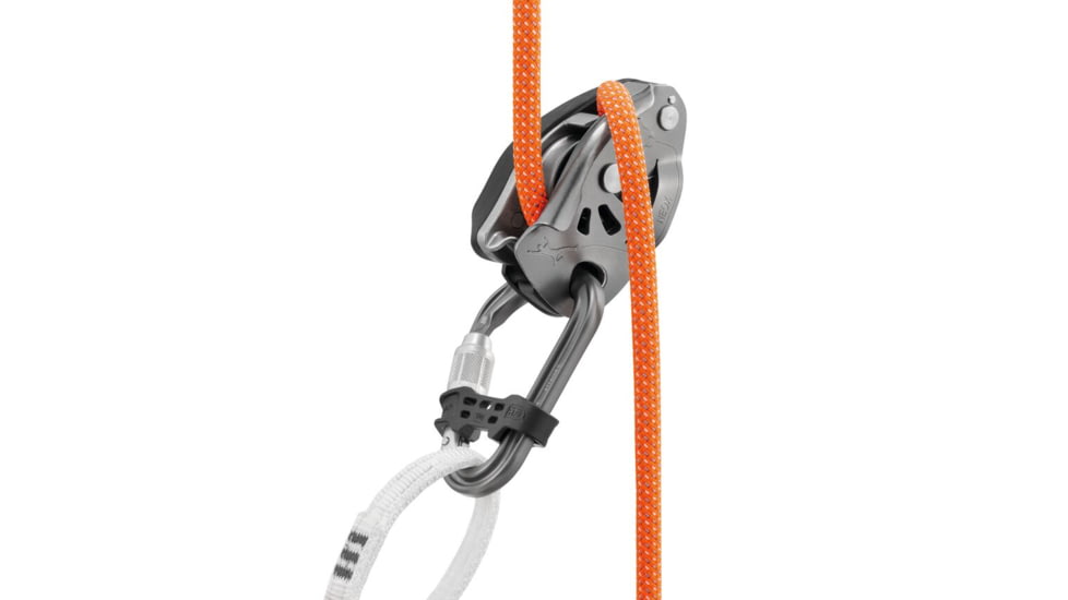 Petzl Attache Locking Pear-Shaped Carabiner With Unidirectional Positioning Bar, Gray, M038CA00