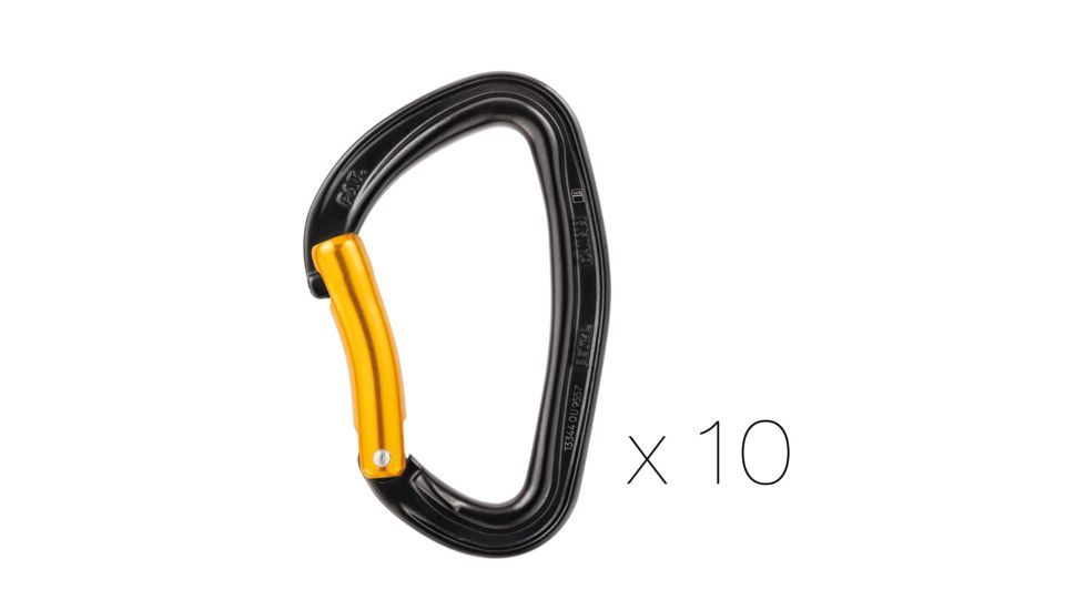 Petzl Djinn Steel Carabiners, 10 Pack, M60APS B