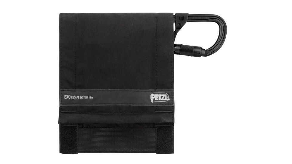 Petzl Exo Eashook Individual Evacuation System w/ EASHOOK Carabiner, Black, 15m, D030DA02