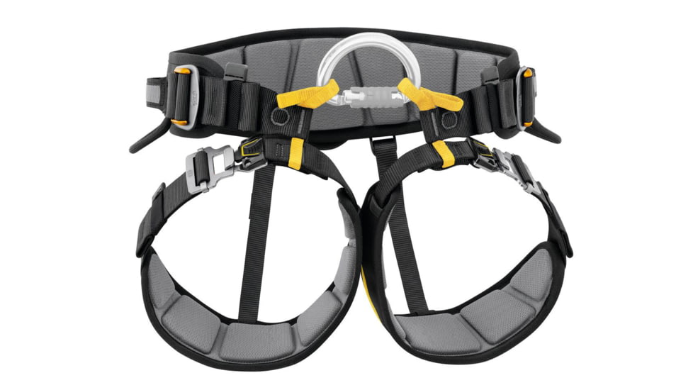 Petzl Falcon Ascent Harness, Black/Yellow, 1, C038EA00