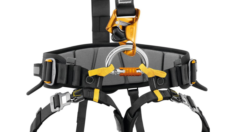 Petzl Falcon Ascent Harness, Black/Yellow, 1, C038EA00