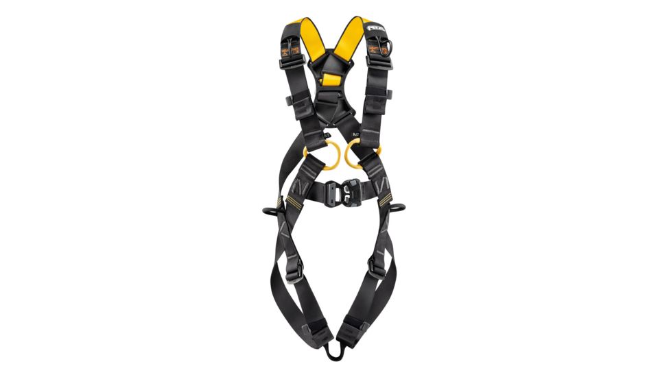 Petzl Full Body Harness, w/ANSI &amp; CSA certifications, Yellow/Black, 28-36in waist C73AAA 1U