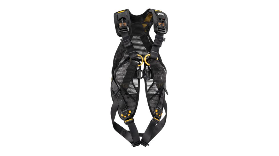 Petzl Full Body Harness, w/ANSI &amp; CSA certifications, Yellow/Black, 26-30in waist C73JFA 0U