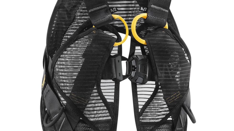 Petzl Full Body Harness, w/ANSI &amp; CSA certifications, Yellow/Black, 28-36in waist C73JFA 1U