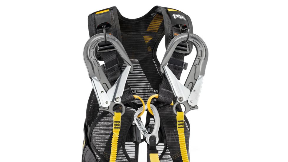 Petzl Full Body Harness, w/ANSI &amp; CSA certifications, Yellow/Black, 28-36in waist C73JFA 1U