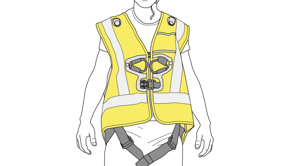 Petzl Newton HI-VIZ Vest, Yellow, C073GA00