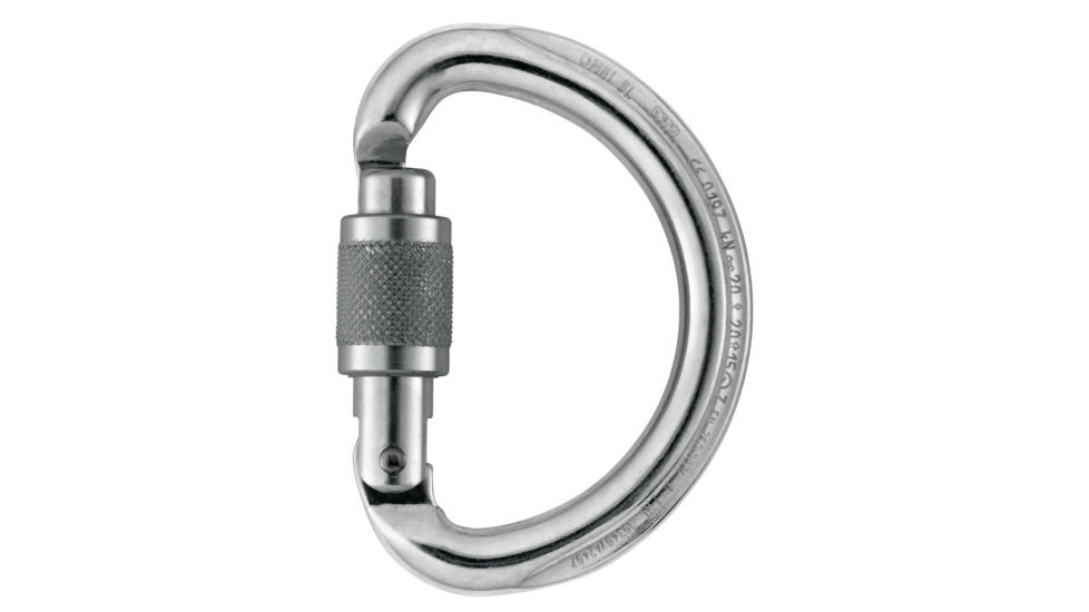 Petzl Omni Carabiner, Gray, Screw-Lock, M37 SL