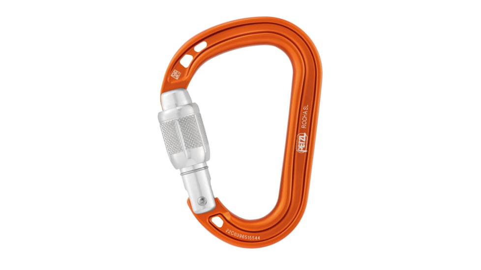 Petzl Rocha Pear-Shaped Screw Lock Carabiner, Orange, M027AA00