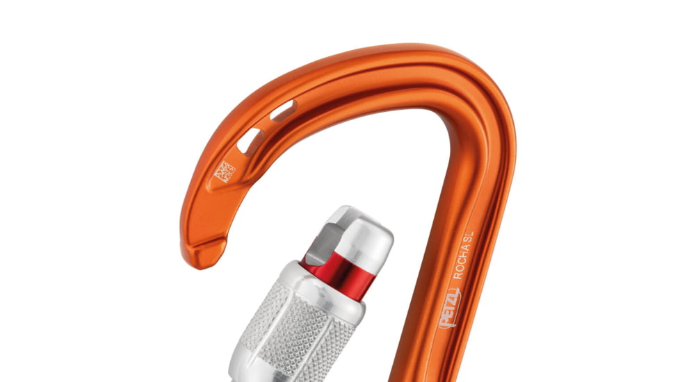 Petzl Rocha Pear-Shaped Screw Lock Carabiner, Orange, M027AA00
