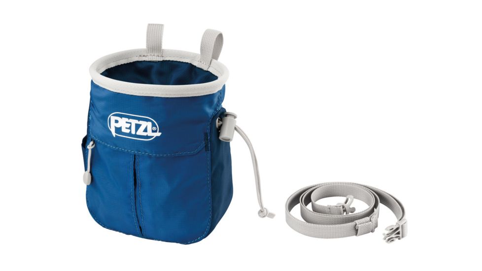 Petzl SAKAPOCHE Ergonomically Shaped Chalk Bag w/Pocket,Blue S40AB