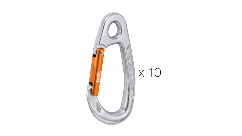 Petzl Tiptop Steel Carabiners, 10 Pack, M002AA00