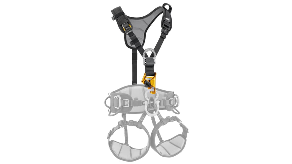 Petzl Top Croll Chest Harness, Black/Yellow, C081CB00