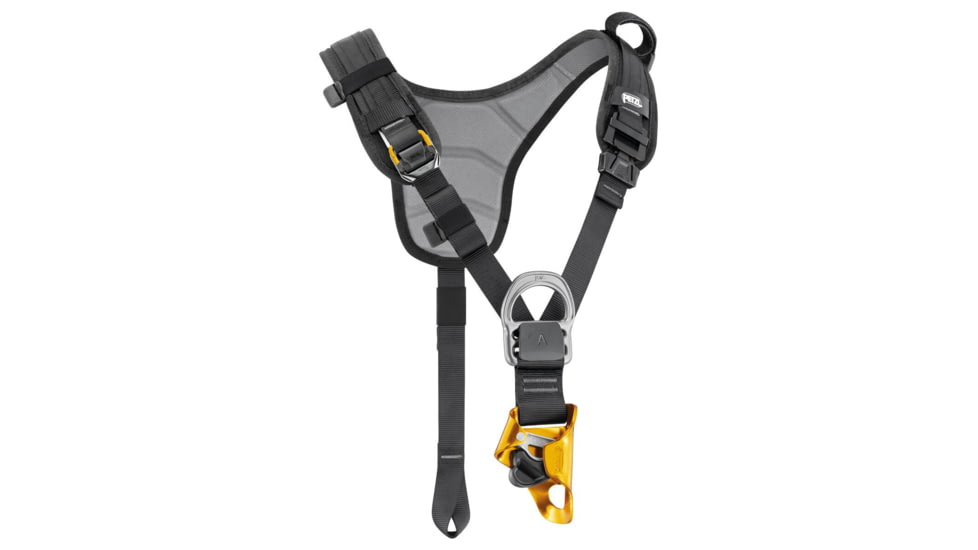 Petzl Top Croll Chest Harness, Black/Yellow, C081CB00