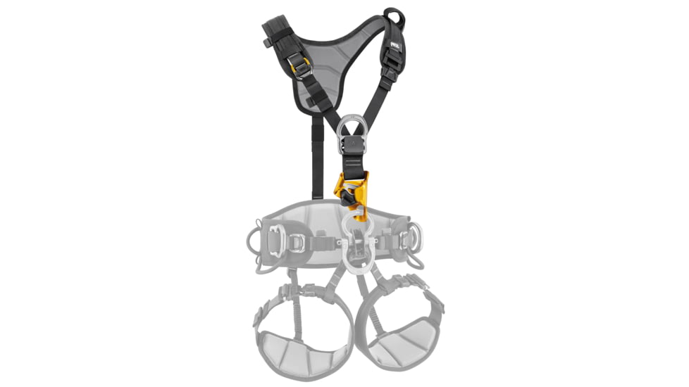 Petzl Top Croll Chest Harness, Black/Yellow, Small, C081BA00
