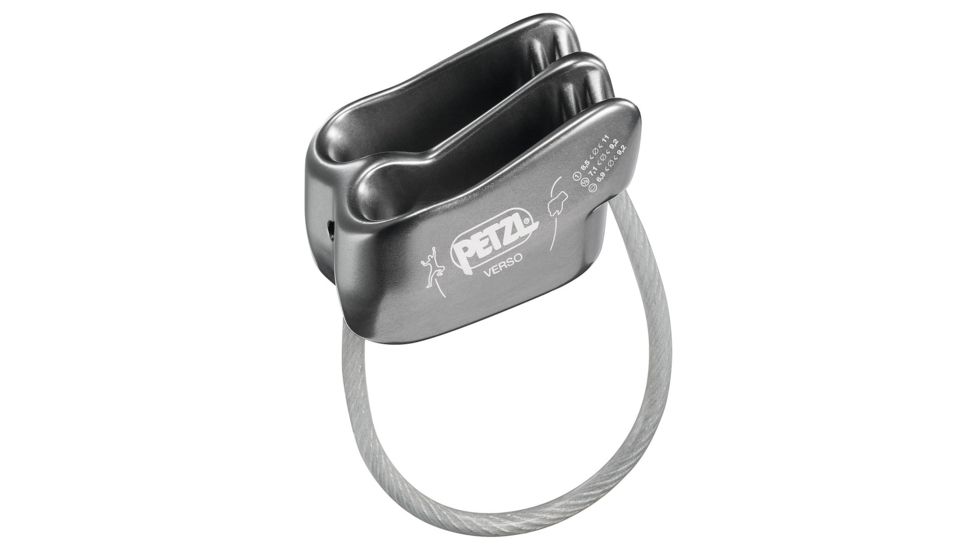 Petzl Verso Climbing Belay Device, Gray, D019AA00