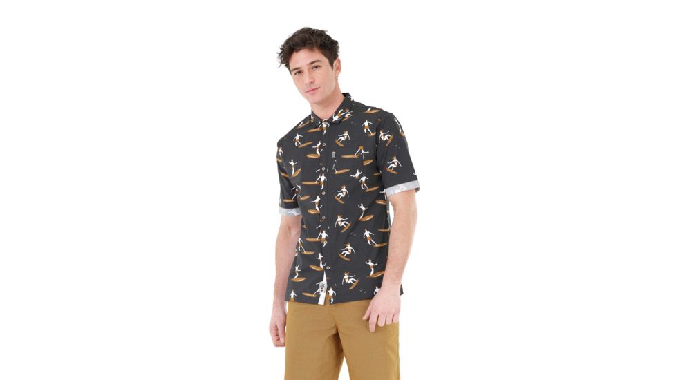 Picture Mc Manatee Short Sleeve Shirt - Mens, Black Gold Coast, Medium, MTS612-B-M