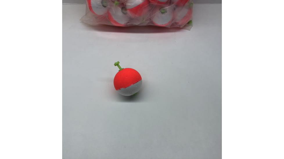 Plastilite Round Snap-On Foam Float, 1-1/2in, Weighted Red/White, 50 Per Bag, 50SRB150W