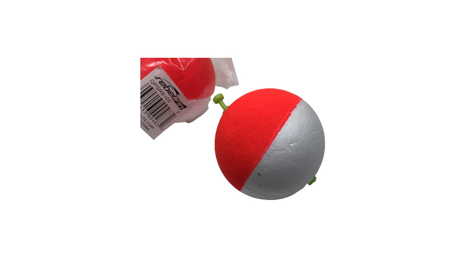 Plastilite Round Snap-On Foam Float, 3in, Red/White, 2pk, QPSRB300