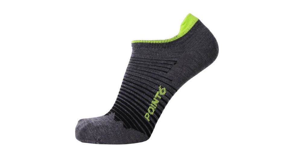 Point 6 37.5 Sport Peak No-Show Tab Ultra Light Men's Socks, Gray, Medium 3776-200-06
