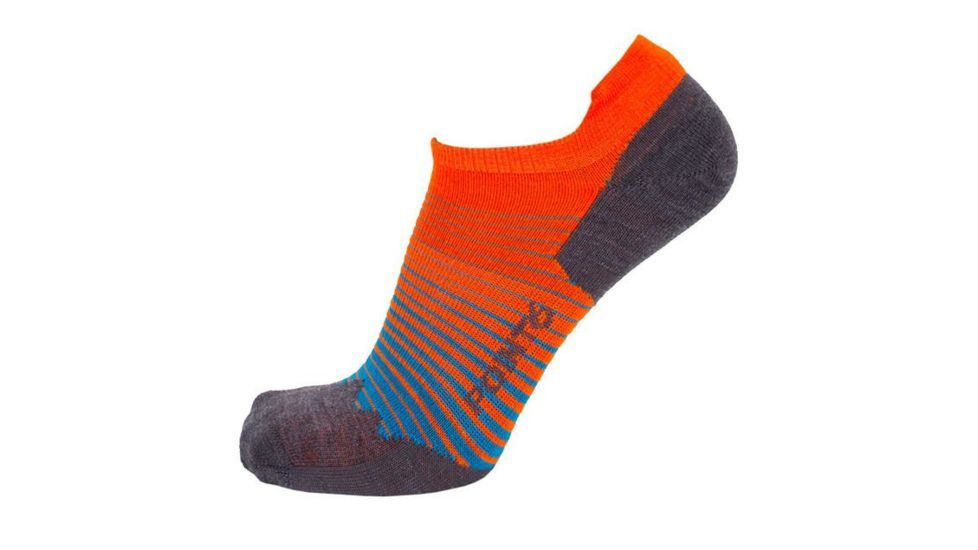 Point 6 37.5 Sport Peak No-Show Tab Ultra Light Mens Socks, Orange, Small, 3776-265-05