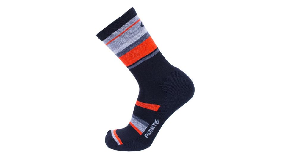 Point 6 Active Band Light Crew Women's Sock, Black/Coral, Medium 2722-281-06