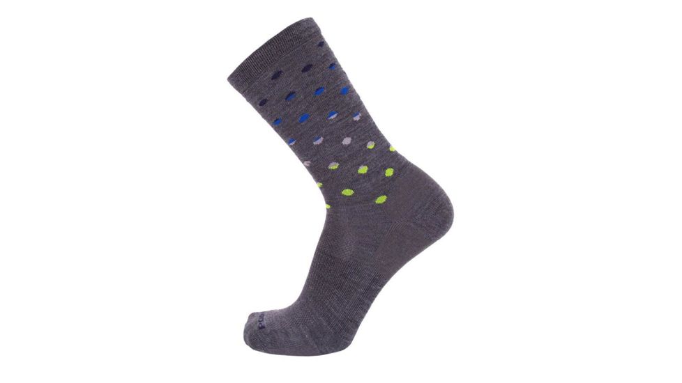 Point 6 Active Dot Fade Ultra Light Crew  Men's Socks, Gray, Small 1799-200-06