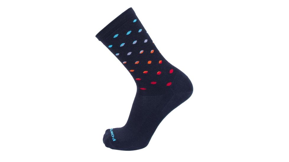 Point 6 Active Dot Fade Ultra Light Crew  Men's Socks, Black, Small 1799-204-06
