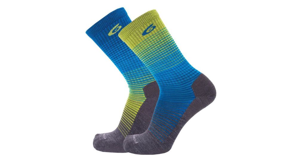 Point 6 Active Rise Extra Light Crew  Men's Socks, Lime, Medium 2547-240-06