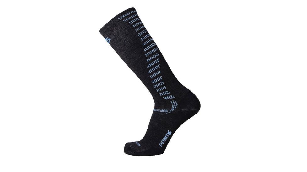 Point 6 Compression Surge Ultra Light OTC Mens Socks, Black/Robins Egg Blue, Medium, 5004-258-06