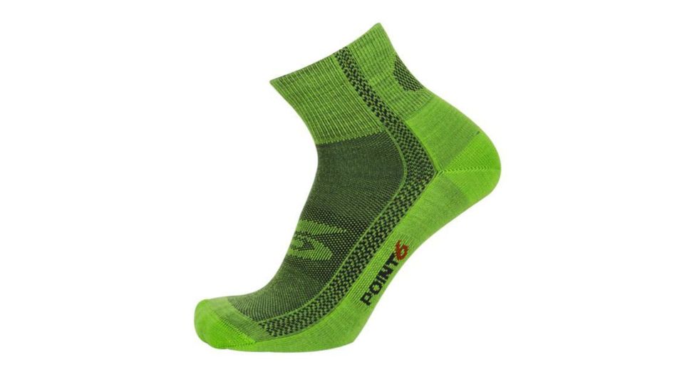 Point 6 Duster Ultra Light Mini Gray  Men's Socks, Super Lime, Medium 1145-270-06