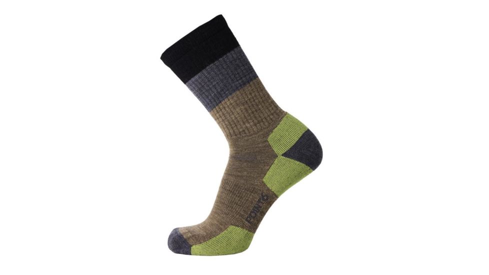Point 6 Hiking Blast Block Stripe Light Crew Men's Socks, Earth, Medium 2561-320-06