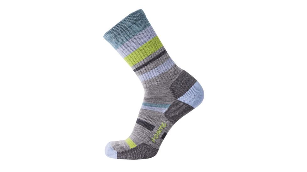 Point 6 Hiking Blast Mixed Stripe Light Men's Socks, Stone, Small 2566-010-05
