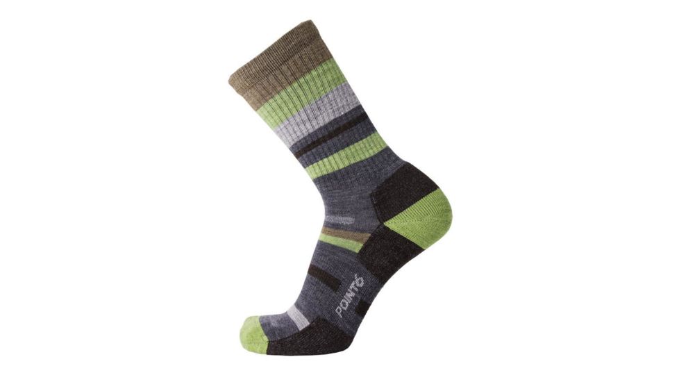 Point 6 Hiking Blast Mixed Stripe Light Men's Socks, Gray, Medium 2566-200-06