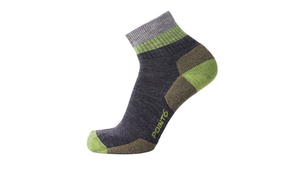Point 6 Hiking Block Stripe Light Mini Crew Men's Socks, Gray, Medium 2560-200-06