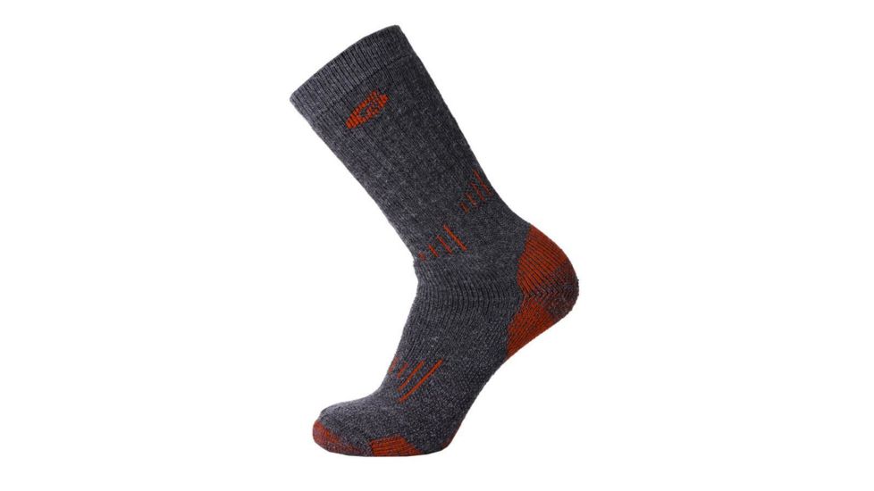 Point 6 Hiking Expedition Extra Heavy Mid Calf Men's Socks, Gray/Red, Small 2540-208-05