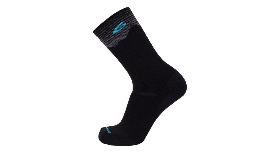 Point 6 Hiking Peak Light Crew Men's Socks, Black, Large 2570-204-07