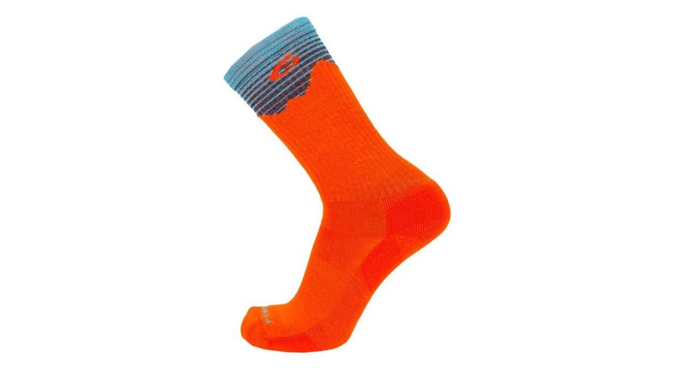 Point 6 Hiking Peak Light Crew Mens Socks, Orange, Medium, 2570-265-06