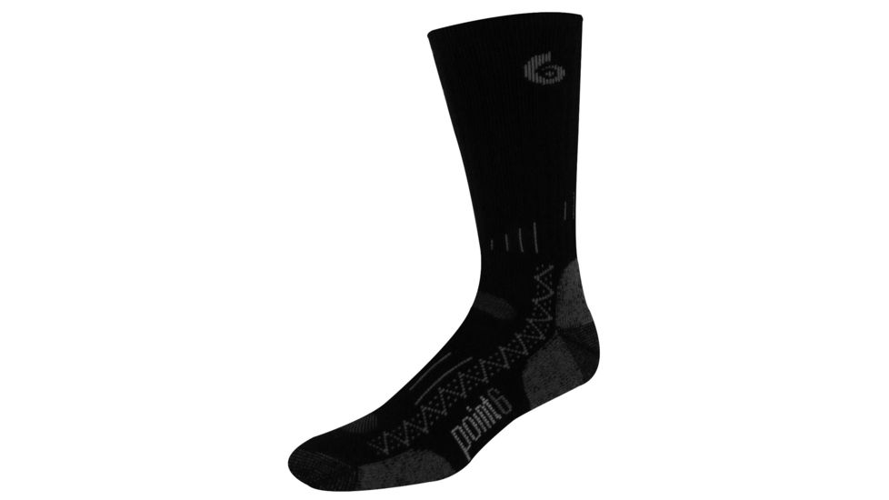 Point 6 Hiking Tech Medium Crew - Mens-Large-Black
