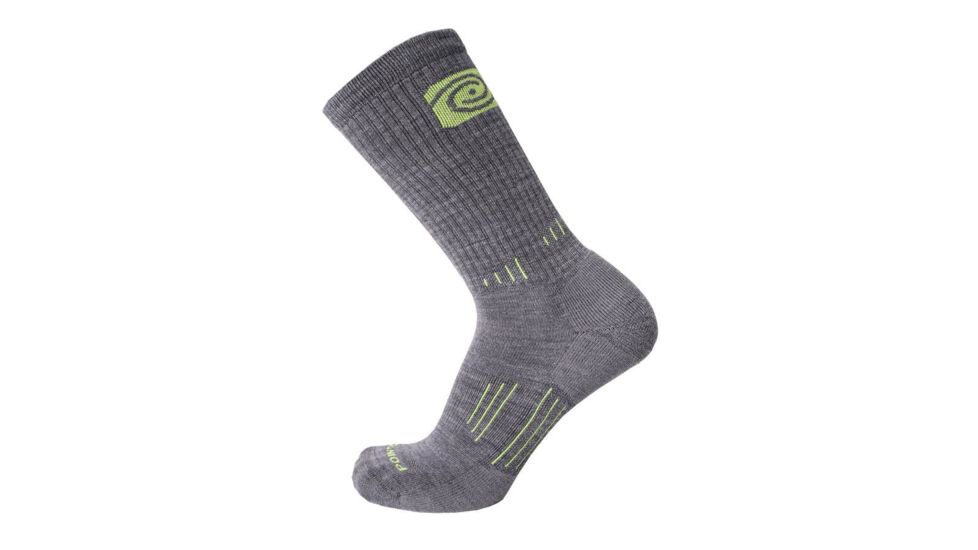 Point 6 Leave No Trace Hiking Light Crew Men's Socks, Gray, Large 2008-200-07