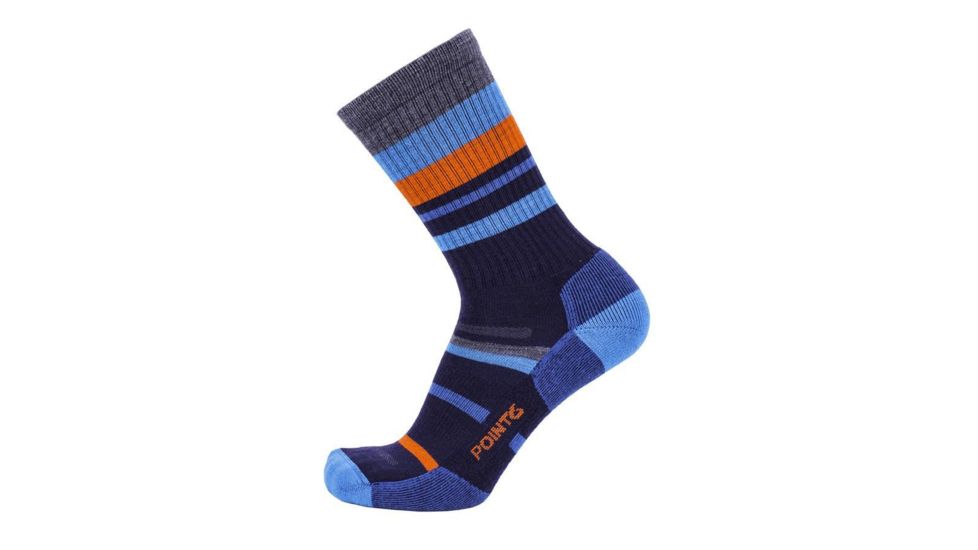 Point 6 Mixed Stripe Light Crew Men's Socks, Dark Navy, Medium 2566-233-06
