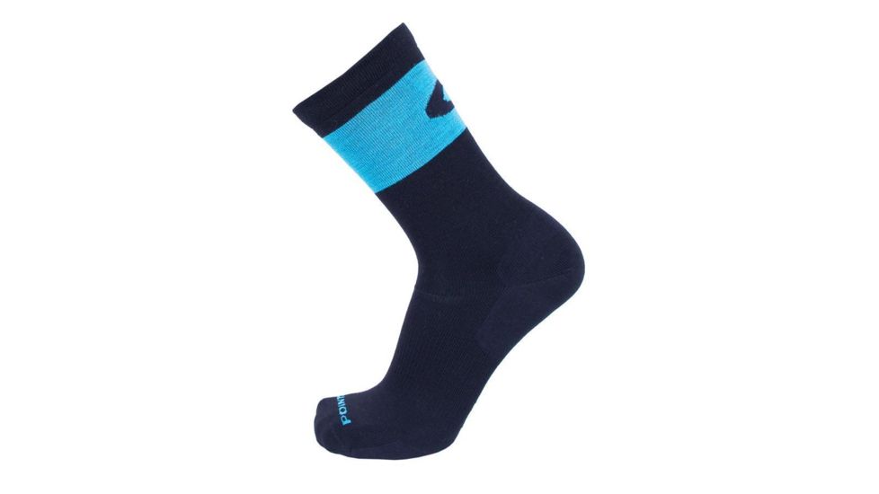 Point 6 Pop Top Ultra Light Crew  Men's Socks, Black/Robins Egg Blue, Small 1270-258-05