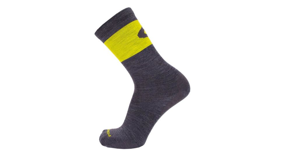 Point 6 Pop Top Ultra Light Crew  Men's Socks, Gray/Citrus, Medium 1270-267-06