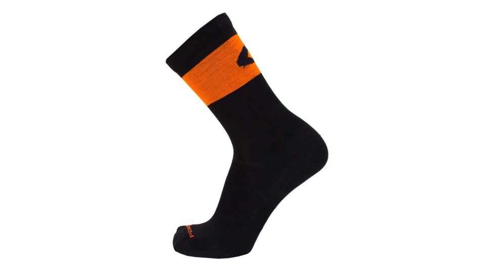 Point 6 Pop Top Ultra Light Crew  Men's Socks, Black/Orange, Medium 1270-290-06