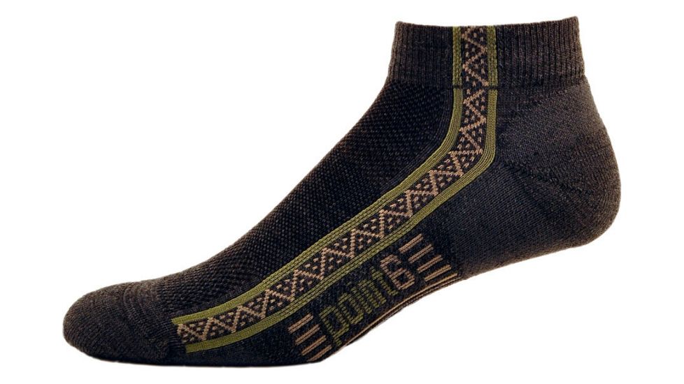 Point 6 Running Extra Light Mini Crew Sock - Men's-Grey/Green-Medium