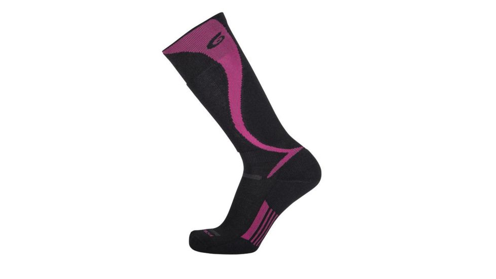 Point 6 Ski/Carve Light OTC Women's Sock, Black/Lipstick, Medium 2424-306-06